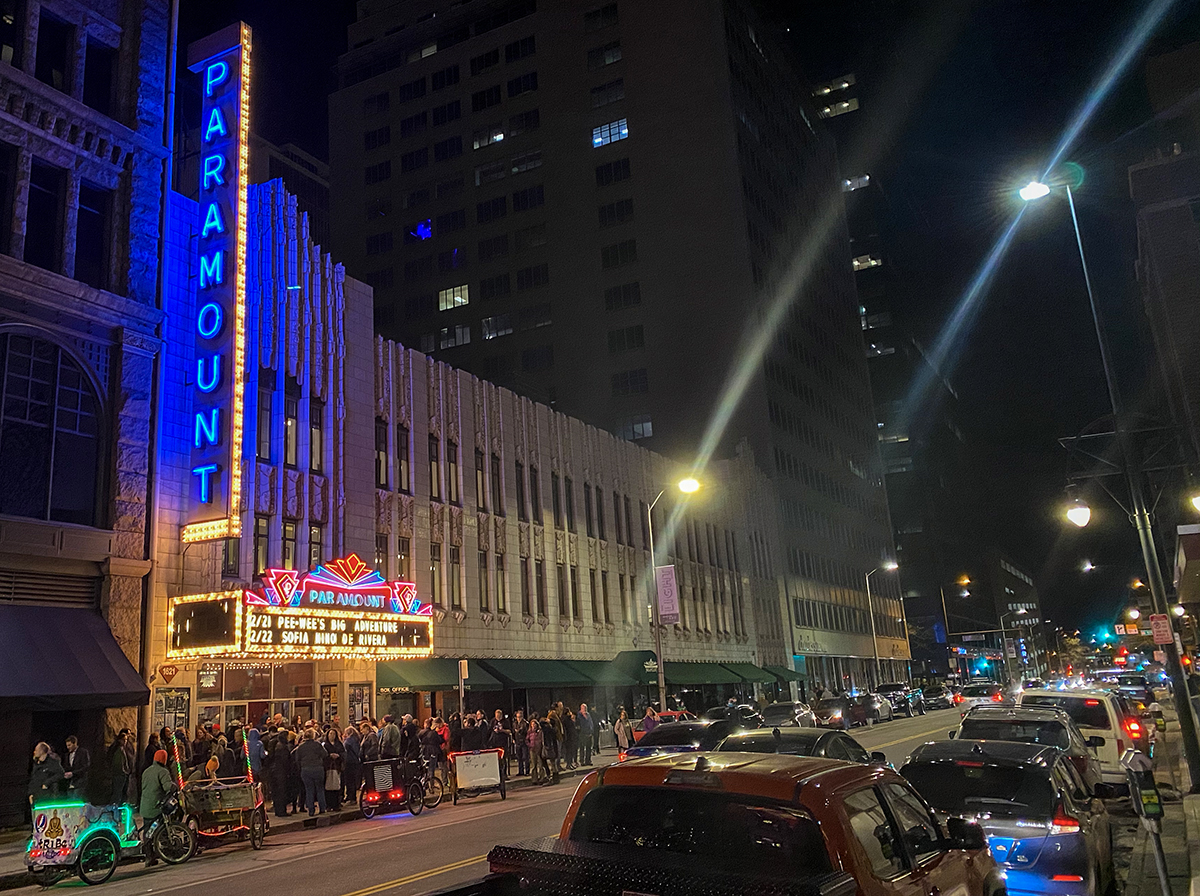 Paramount Theatre, Denver: Pee-wee's Big Adventure on marquee