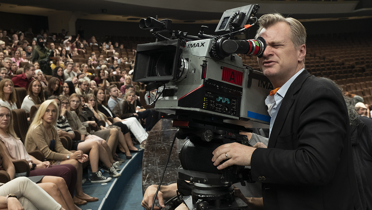 Christopher Nolan on the set of Tenet
