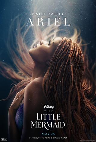 The Little Mermaid live-action movie poster featuring Halle Bailey as Ariel