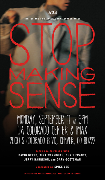 Stop Making Sense anniversary movie poster