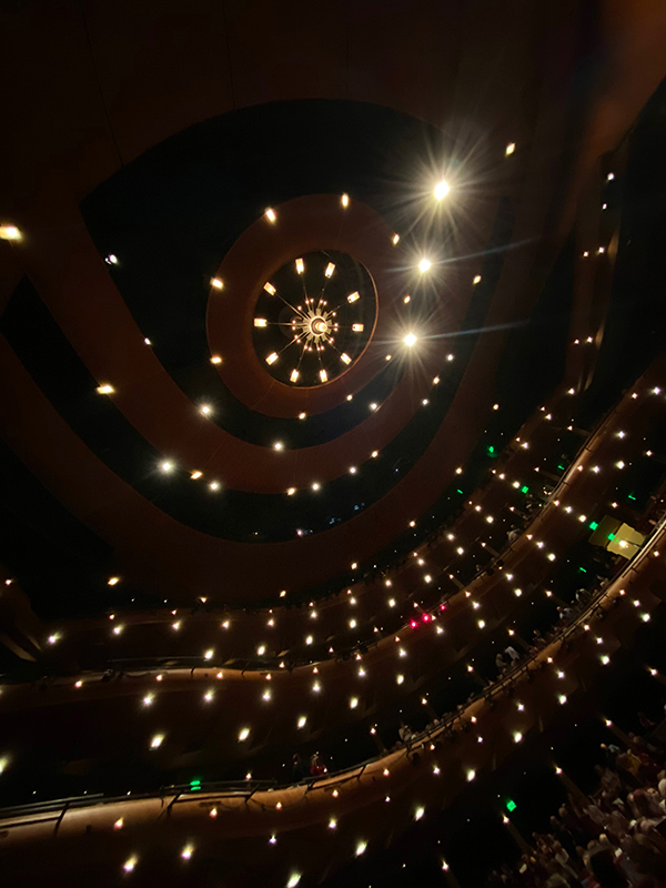 Lights inside the Ellie Caulkins Opera House