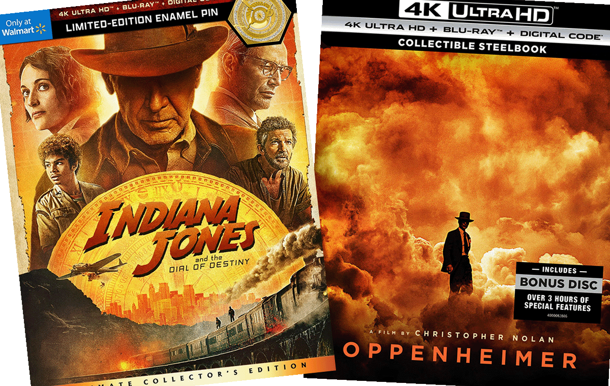 Indiana Jones and Oppenheimer limited edition 4K covers