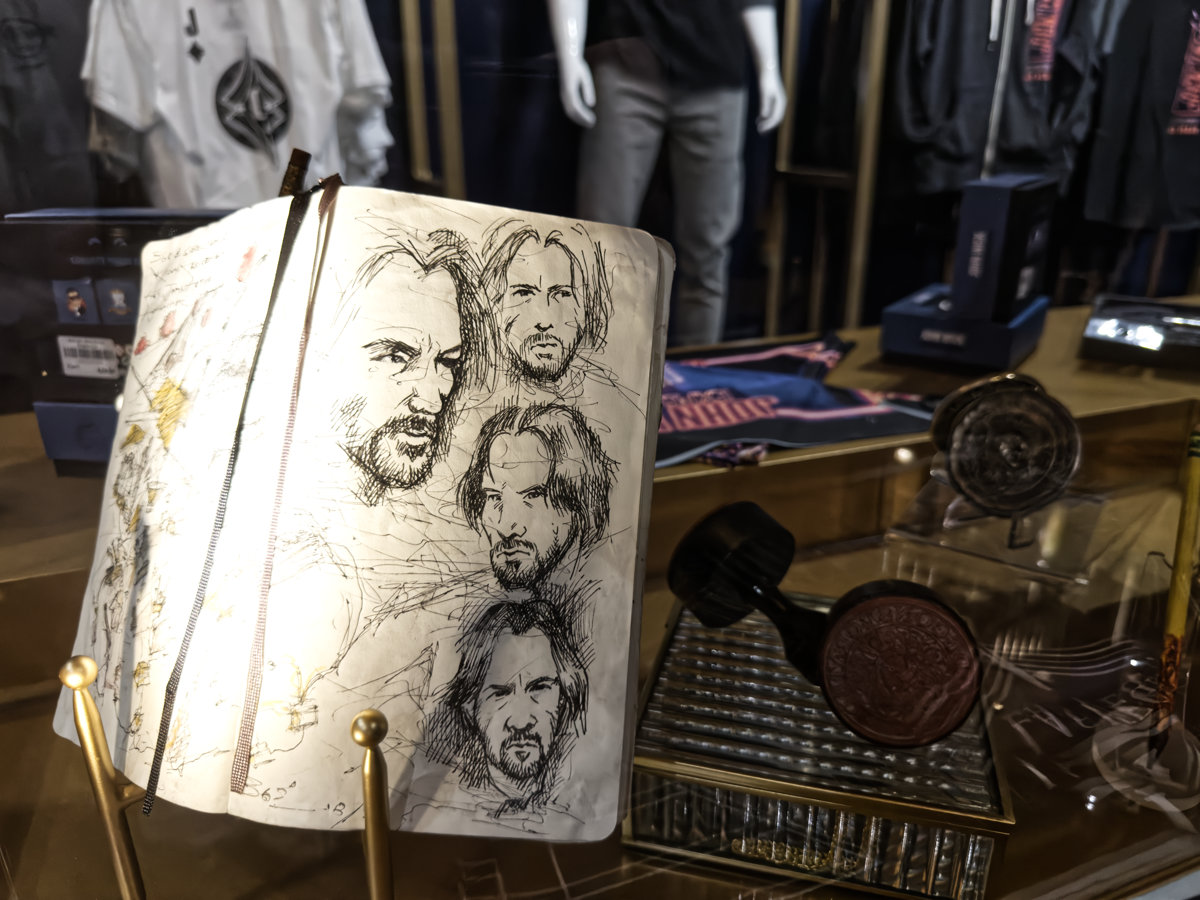 Wick movie props on display in the gift shop John Wick Experience at Area 15, Las Vegas