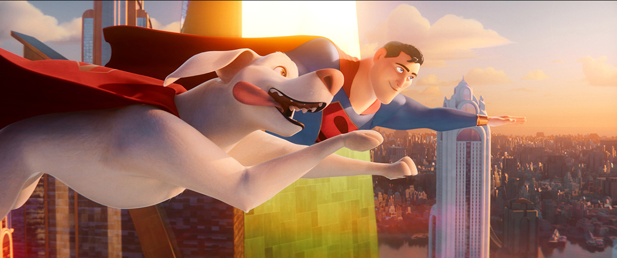 Superman and Krypto take flight