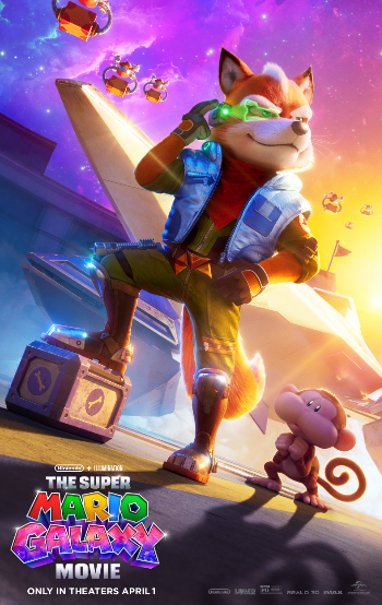 The Super Mario Galaxy Movie poster featuring Fox McCloud