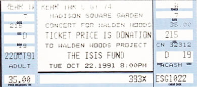 Walden Woods ticket stub