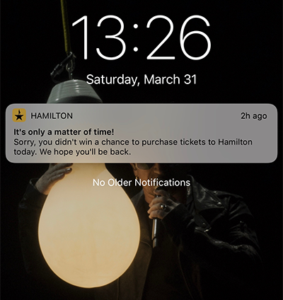 Hamilton lottery notification