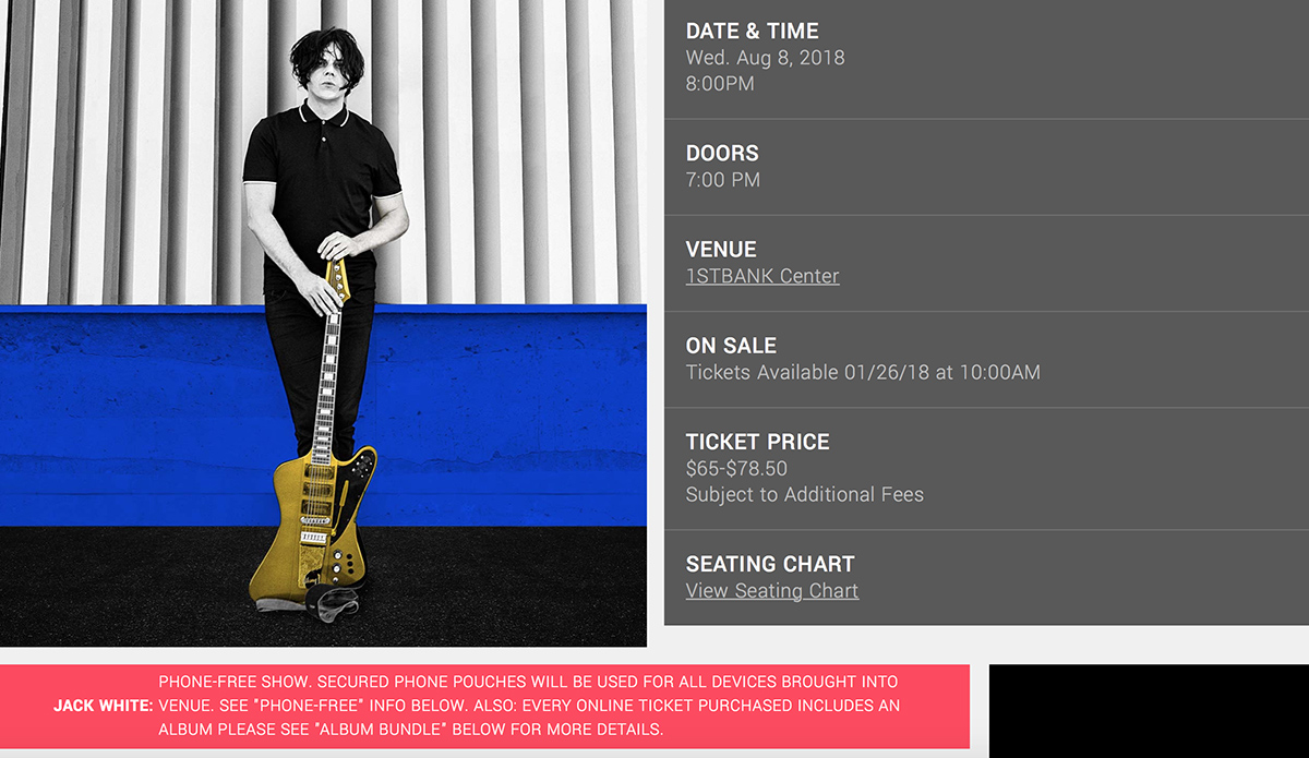 Jack White: Boarding House Reach Tour Venue Information