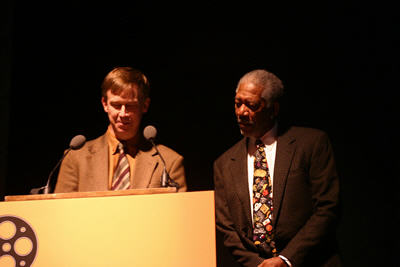 Morgan Freeman gives speech approval to<br> Mayor Hickenlooper