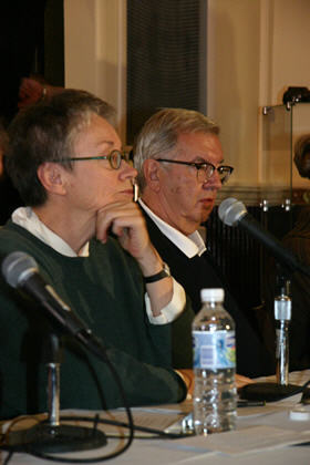 Annie Proulx, author of <i>Brokeback Mountain</i>, and<br>Larry McMurtry, screenwriter and novelist