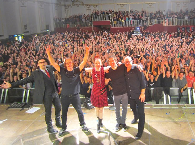 Garbage Live in Berlin: The band celebrates the end of the tour. I didn't take this photo, unfortunately, a crewmember did. On the bright side, I'm right behind Shirley; she's blocking the view! Check out the related video below the photo gallery.