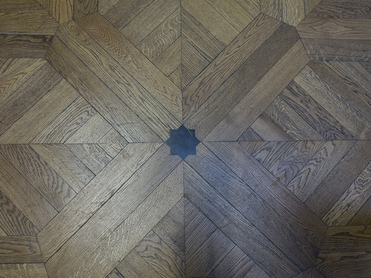 This one's for Robert Langdon. The parquet floor is unmistakable.