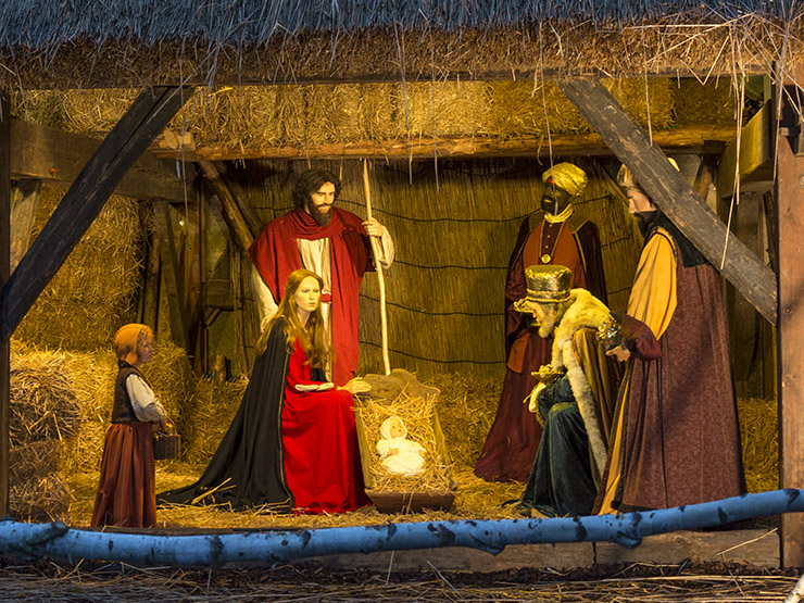 A nativity scene in the Grand Market
