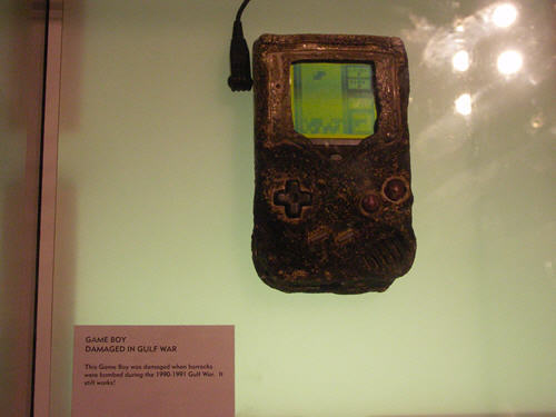 A GameBoy scarred in the first Gulf War.<br>It still works.