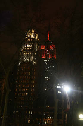 Empire State Building in Red