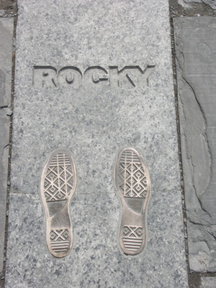 Following in Rocky's footsteps.