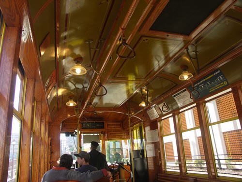 In a classic tram
