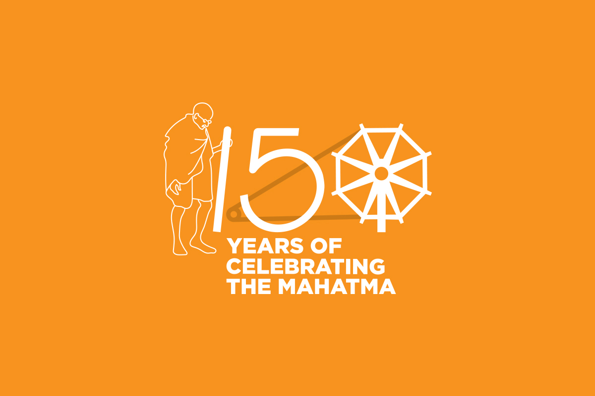 Official anniversary logo courtesy of gandhi.gov.in