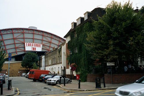 I used to live in the flat in front of the red van.