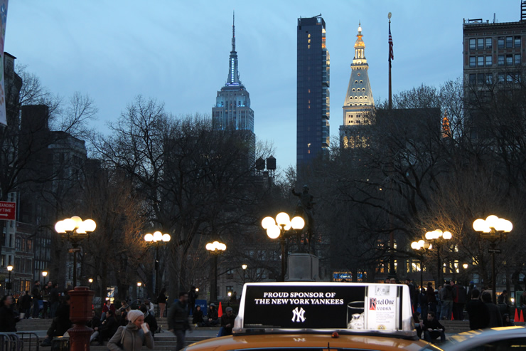 The Empire State Building: Yankee blue New York City