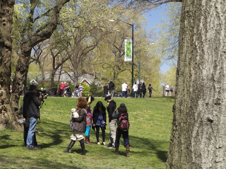 They're filming something in Central Park