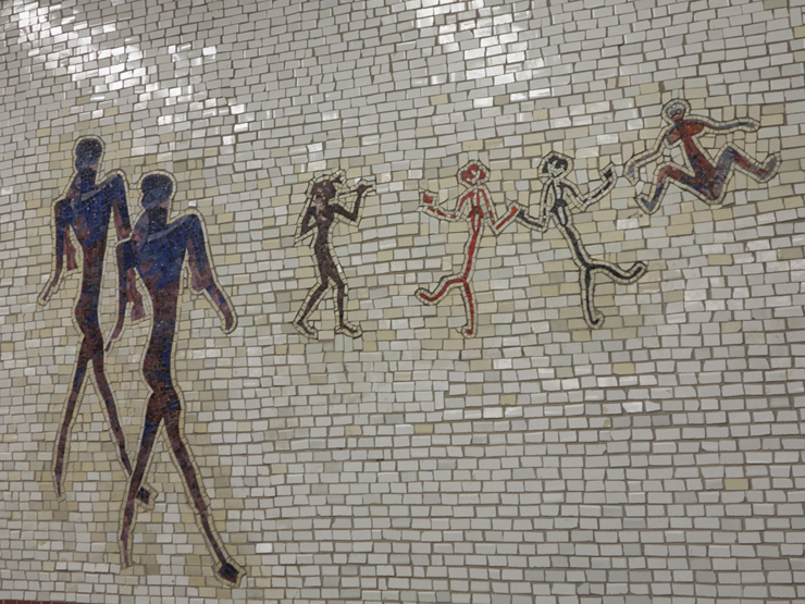 In the Lincoln Center subway station