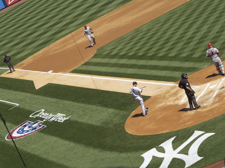 Derek Jeter (#2) goes to bat on opening day