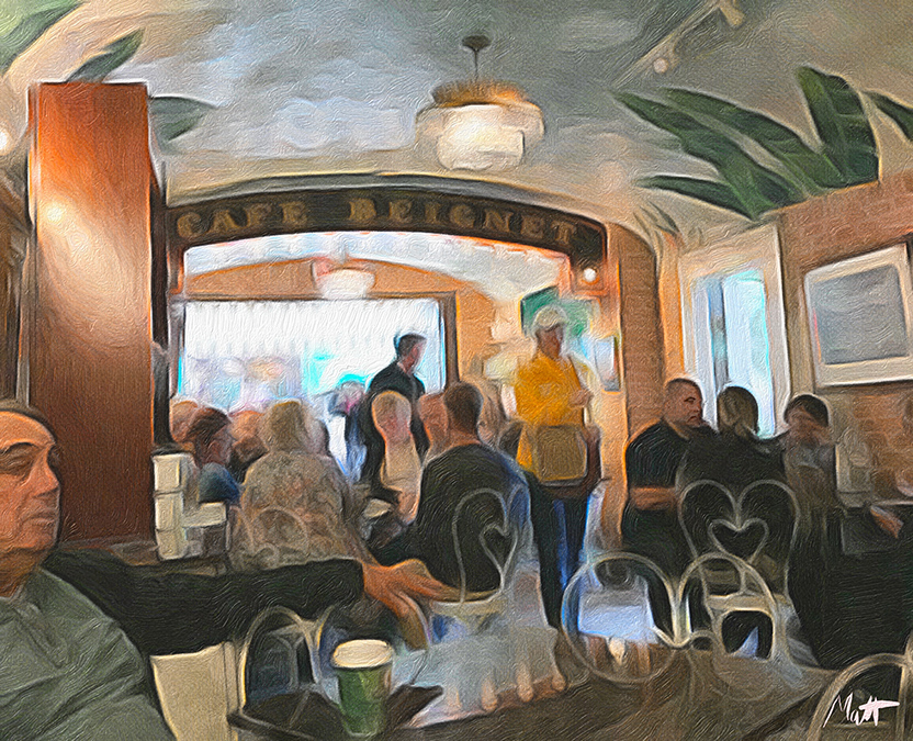 Cafe Beignet, New Orleans Brushstroke