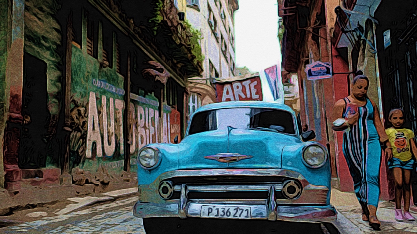 Havana, Cuba Brushstroke