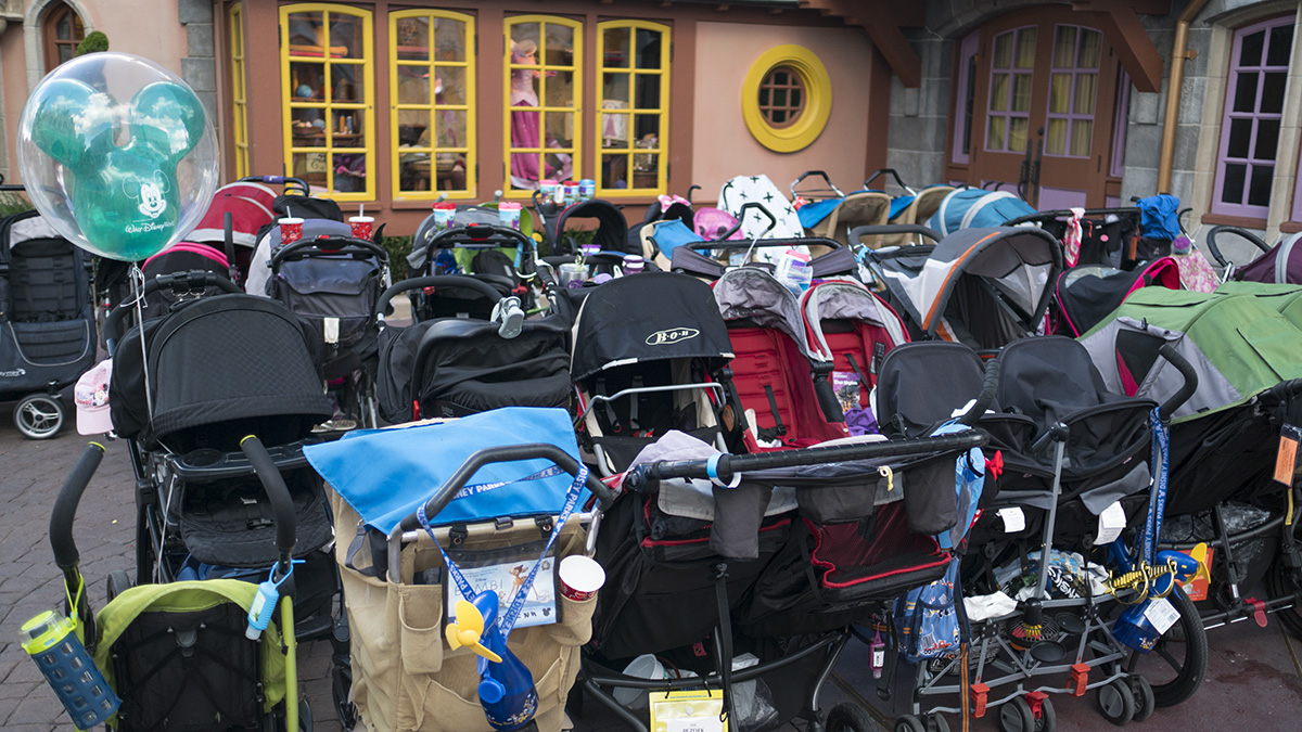 Stroller park at Walt Disney World