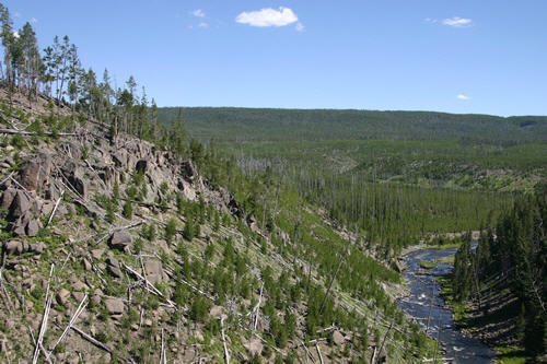 Yellowstone, by the way, is in the middle of an enormous volcano...