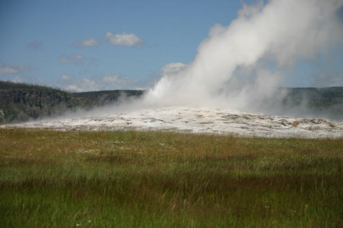 Old Faithful is the most famous geyser in the park<br>because it's been the most predictable.