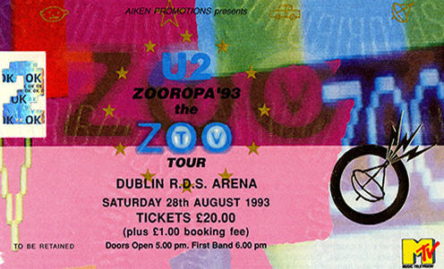 ZOO-TV: Dublin Ticket Stub