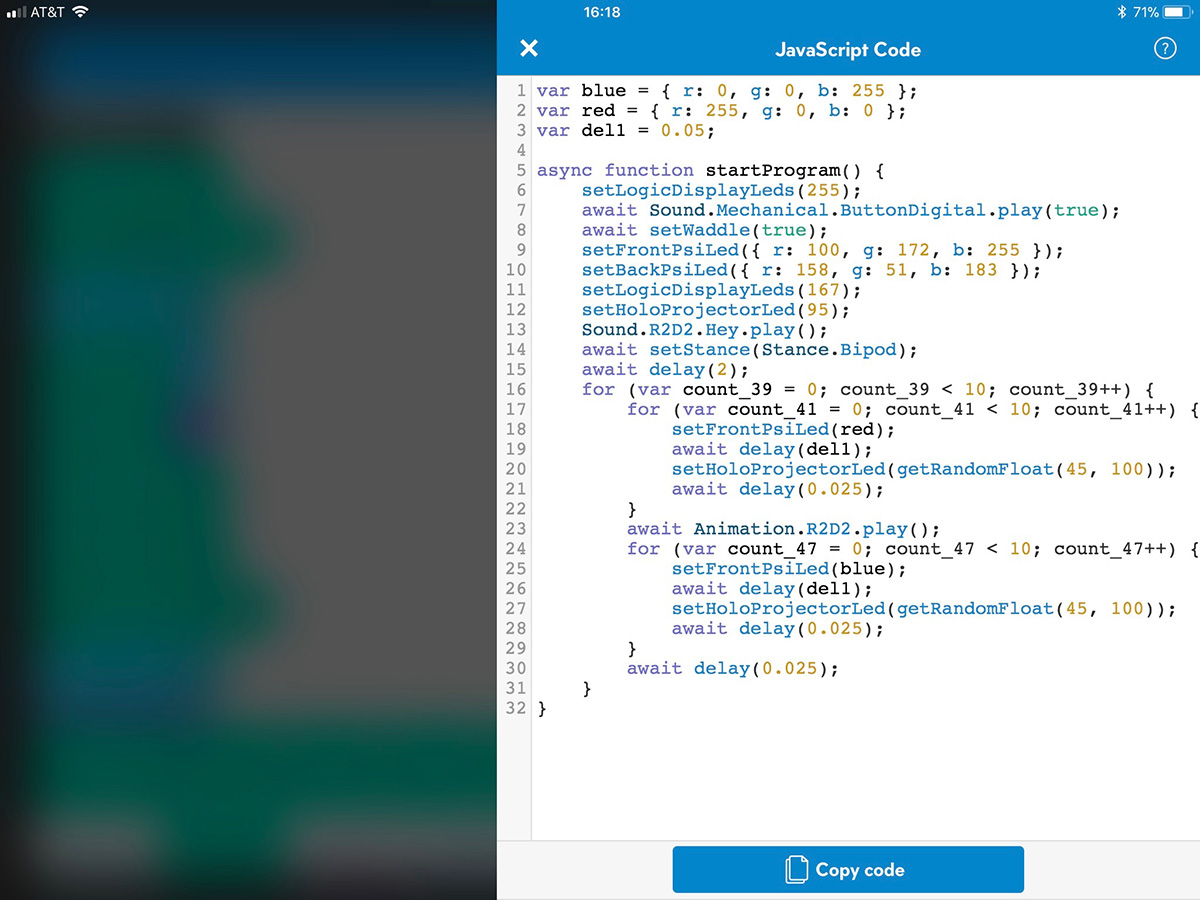 Javascript of block coding