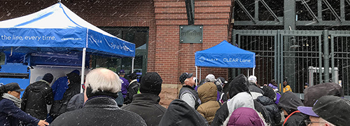 Clear security line at Coors Field